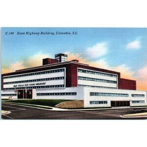 Postcard Vintage State Highway Building Columbia South Carolina 5.5x3.5 USA